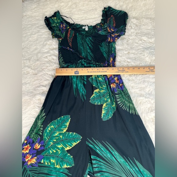 Anthropologie | Patrons of Peace | Marine Smocked Tropical Print Jumpsuit - Picture 9 of 10